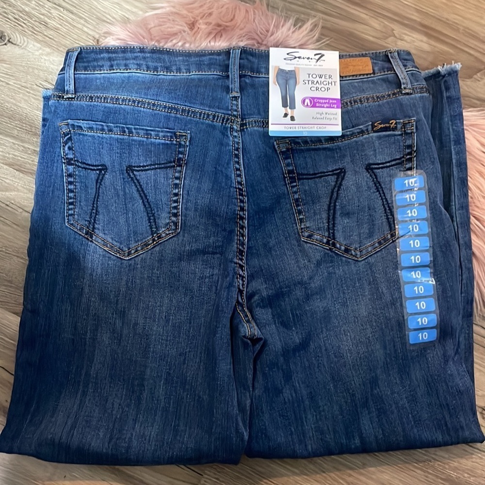 Seven 7 jeans straight crop size 10 - Picture 4 of 11